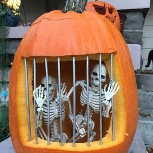 2 Packs 16" Posable Halloween Skeletons, Full Body Posable Joints Skeletons